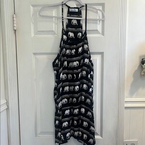 Ava Sky Elephant Print Dress/ Cover Up